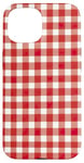 iPhone 15 Red White Checkered Plaid Flannel Gingham Pattern Checker Case