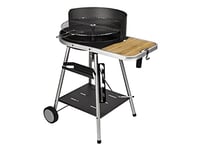 Barbecue Charbon de Bois avec Cuve en Fonte et Soufflerie Turbomagic sur Chariot, 86cm x 95cm