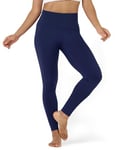 LAPASA Legging Long Femme Taille Haute Yoga Pantalon de Sport Gainant Collants Gym Fitness Course L01A1 Bleu Marine XS