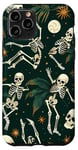 Coque pour iPhone 11 Pro Vert Art Déco Squelettes Tropical Dancing Night Sky