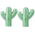 FBSHOP(TM) 2pcs Kids Drawer Knobs, Ceramic Cactus Shape Door Knobs, Creative Door Handles Pulls for Nursery Cupboard/Cabinet/Wardrobe/Drawer Decor,Green