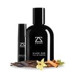 ZOUSZ Black Oud Men's Perfume Set: Elixir Perfume Extract 10mL Roll-On & Eau De Parfum 50mL, Woody Oud Scent, Sandalwood, Cedarwood & Patchouli, Long-Lasting, Vegan, Cruelty-Free, Luxury Gift for Men