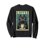 Funny Black Coffee Cat Tee Coffee Because Murder Is Wrong Sweatshirt