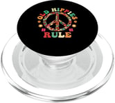 Old Hippies Rule Hippie Vintage Costume Hippy Travel Fan PopSockets PopGrip pour MagSafe