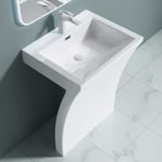 Lavabo vasque evier sur pied colonne fonte mineral colossumF07 60 x 48 x 83cm