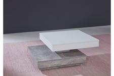 TrendTeam TOMASI Soffbord 70 cm med Förvaring Hyllor Betonggrå/Vit -