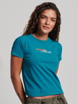 Superdry Graphic Sport 90s T-Shirt, Deep Lake Turquoise