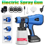 Spray Gun Cordless Fence Wall Paint Sprayer Electric Airless HVLP with Battery