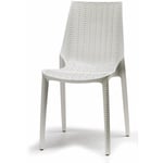 Chaise tressée style rotin design - lucrezia - Blanc