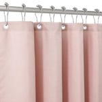 VANZAVANZU Rideau de Douche Lin avec Anneaux en Métal Rideau de Douche Baignoire Anti Moisissure Tissu Rideau Salle de Bain Robuste pour Baignoire Cabine de Douche, Ourlet Lesté - 182x182CM (Rose)