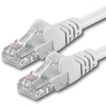 1aTTack.de 10m Cat 6 Ethernet Cable Gigabit RJ45 LAN Patch Cord Compatible with Internet, Router, Modem, Smart TV, PC & Laptop Switch Modem white - 1 piece - 10m