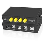 Usb B Imprimante Switch Adaptateur 4 En 1 Out Usb 2.0 Imprimante Sharing Switch 4 Pc Share 1 Appareils Commutateur Manuel 4 Ports Usb Sharing Switch Selector Hub Pour Imprimante Clavier