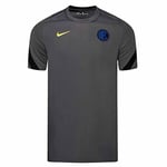 Nike Inter M Nk BRT Strk Top Ss Cl T-Shirt - Dark Grey/Black/(Tour Yellow) (No Sponsor-3RD), Large