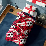 Its Coming Home Single Duvet Cover  England Football  Design Reversible Bed Set