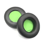 Earpads Coussinets de Rechange Coussinets d'oreille Oreillette de Remplacement Coussins en Mousse pour Casque Razer Kraken Pro V2 Kraken 7.1 Édition Professionnelle Édition Réguliere Ronde Noir Vert, Cuir Protéiné