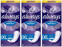 3 x Always Dailies Panty Liners Long Plus Fresh Protect Odour Neutralise 38 Pack