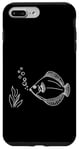 Coque pour iPhone 7 Plus/8 Plus Line Art Poisson & Ichtyologiste Veste en cuir