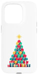 Coque pour iPhone 15 Pro Christmas Tree Joueur de Tennis de Table Ping Pong Raquette