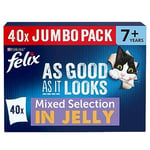 FELIX As Good As it Looks Senior 7+ Mixed in Jelly Wet Cat Food 40x100g