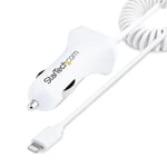 STARTECH LIGHTNING CAR CHARGER - WITH 1M COILED CABLE CAR IPHONE CHARGER CHAR