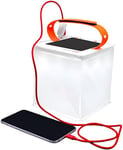 LuminAID Titan 2-in-1 Solar Camping Lantern and Phone Charger - Inflatable LED Lamp for Camping, Hiking and Travel - Emergency Light for Power Outages, Hurricane, Survival Kits,Red