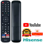 Hisense TV EN2BO27H Replacement Remote Control Netflix YouTube Play Button UK