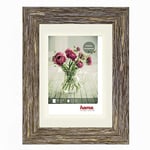 Hama Cadre Photo en Plastique Chalet (Cadre de 13 cm x 18 cm, pour Les Photos de Taille 9 cm x 13 cm, Polystyrene (PS), Verre reflex, avec Crochet et Pied) Marron/Gris