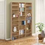 Idmarket - Bibliothèque étagère cd ceylia 30 cases avec étagères modulables effet bois