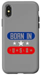 Coque pour iPhone X/XS Born In Yougoslavia As Born In USA Funny American Patriotic