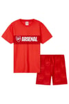 Arsenal F.C. Boys Short Pyjama Set Red PJ T-Shirt Shorts Loungewear Nightwear