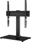 Support Tv Sur Pied Tv Universel Pour Télévisions Lcd Led De 26 À 55 - Hauteur Réglable & Pivotement Libre Base En Verre Trempé De 8 Mm Avec Pieds Antidérapants Charge 40Kg Vesa 400X400 Mm