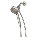 Moen Magnetix 26100EPSRN Pommeau de douche à 6 fonctions avec système d'accueil magnétique Eco-Performance, nickel brossé, 8,9 cm