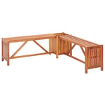 Banc De Jardin Meuble De Patio D'extérieur Terrasse Et Jardinière 117 X 117 X 40 Cm Bois Solide D'acacia Helloshop26 02_0011723