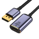 CY Adaptateur DisplayPort vers HDMI, DP DisplayPort 1.4 Source Mâle vers HDMI 2.0 Femelle Affichage 8K 60hz UHD 4K Câble adaptateur moniteur