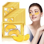 URAQT 24K Gold Powder Masque Pour Les Yeux CollagèNe, 16Pcs Gold Under Eye Treatment Masks, anti-rides et hydratant, Anti-Rides, Les Yeux GonfléS, Soins De La Peau, Hydratant