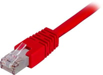 DELTACO F/UTP Cat6 patchkabel, 0,3m – röd