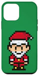 Coque pour iPhone 12 mini 8 bits Pixelated Santa Claus Pixel Christmas Fun Gamer Meme