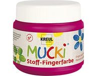 KREUL 28109 - Mucki peinture au doigt pour tissu, 150 ml en rose, sans paraben, sans gluten, sans lactose et végétalienne, optimale pour l'application avec les doigts et les mains