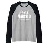 Just Married 4 Years Ago Men Women 4th Wedding Anniversary Raglan Baseball Tee