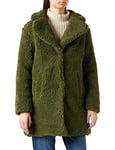 Urban Classics Women's Ladies Oversized Sherpa Coat, Green (Olive 00176), Small