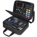 USA GEAR Audio Mixer Case - Mallette de Voyage pour Mixeur de Podcasts avec Intérieur Résistant aux Rayures - Compatible avec RODECaster, RODECaster Pro II, Microphones et Autres Équipements (Noir)