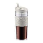 BODUM 11101-01S TRAVEL MUG Mug de voyage isotherme en plastique, couvercle à clapet, 0.45 l, Clair