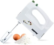 Geepas 160W 5 Speed Electric Hand Held Food Mixer Whisk Egg Beaters Dough Hooks