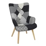 Fauteuil Patchwork "Helsinki" 71cm Noir