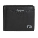 Pepe Jeans Jacket Portefeuille avec Porte-Cartes Noir 11 x 8,5 x 1 cm Cuir by Joumma Bags, Noir, Talla única, Portefeuille avec Porte-Cartes