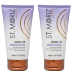 2x St Moriz Gradual Tan Firming Glow 150ml | Caffeine To Tighten & Firm Natural