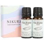 Nikura Eucalyptus (Chinese) Essential Oil - 20ml (2 x 10ml)  100 Pure Natural Oi