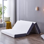 Inofia Folding Mattress Small Double,10cm Memory Foam Foldable Mattress, Guest Folding Mattress with Washable Cover,Foldable in Three,Bed in a Box,100-Night Home Trial(S Double(120x190x10cm))