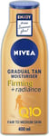 NIVEA Q10 Firming Radiance Gradual Tan 400ml - Tanning Moisturiser for Radiant G