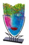 GILDE GLAS art Grand Vase décoratif, en Verre, Peint à la Main, avec Support en métal, décoration de Salon, Hauteur 49 cm, Multicolore